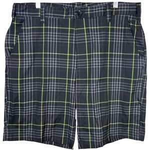 Under Armour Men's Plaid Golf Shorts Size 38 Black Neon Yellow